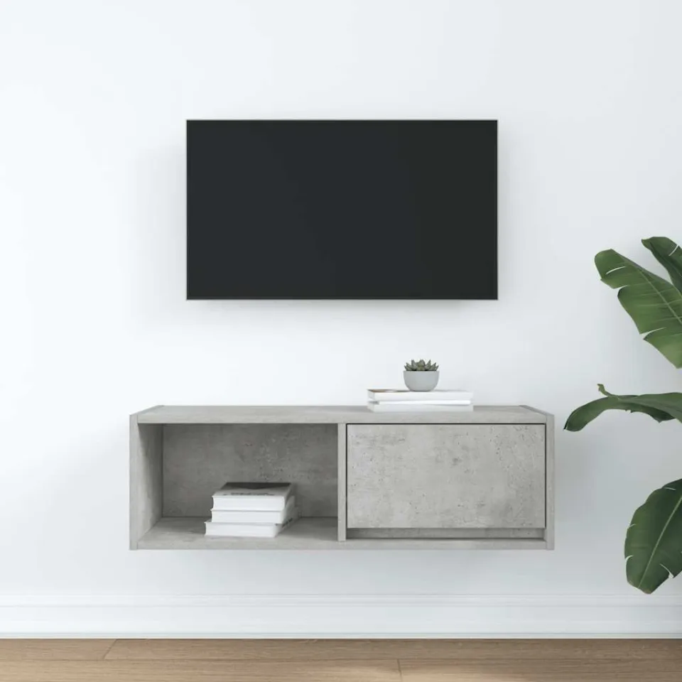vidaXL Tv-meubel 80x31x25,5 cm bewerkt hout betongrijs grijs, foto 3