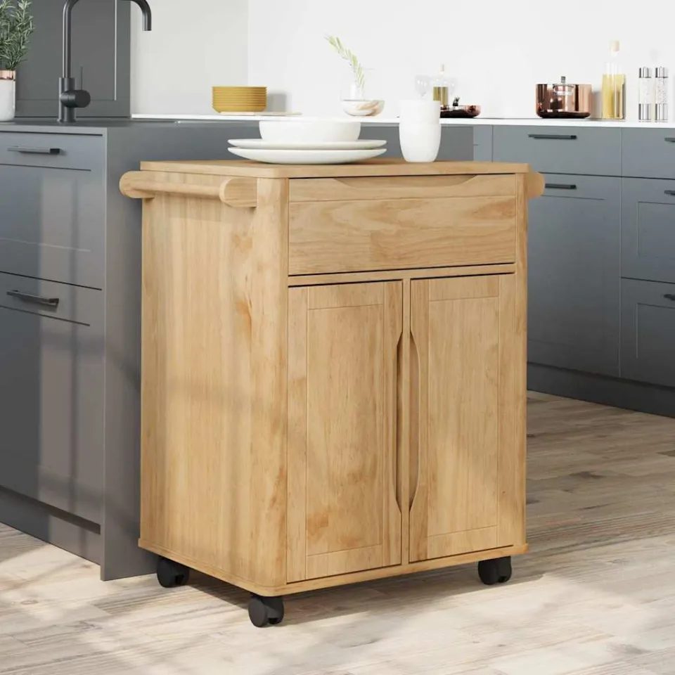 vidaXL Keuken Trolley FLORO Wasbruin 72,5 x 45 x 80 cm bruin, foto 4