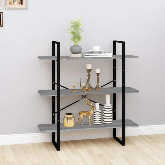 vidaXL Boekenkast 100x30x105 cm bewerkt hout grijs sonoma eikenkleurig, foto 2