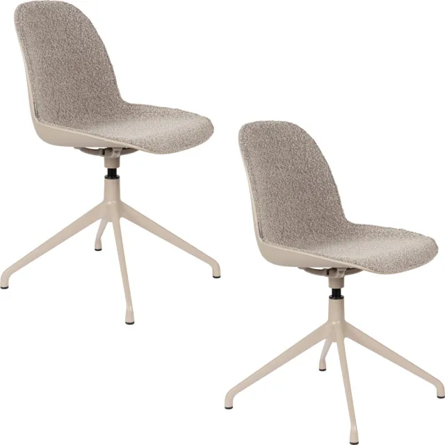 Zuiver Albert Kuip Swivel eetkamerstoelen taupe, set van 2