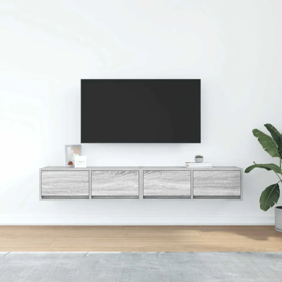 vidaXL Tv-meubelen 2 st 80x31x25,5 cm bewerkt hout grijs sonoma eiken, foto 4