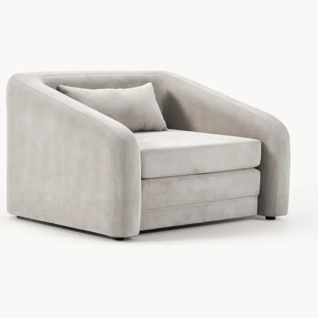 Westwing Collection Lichtrgijze slaapfauteuil Eliot Grijs