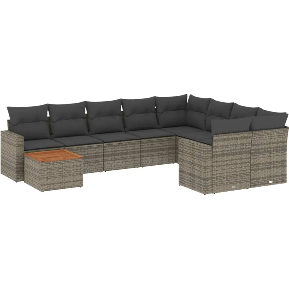 vidaXL Patio Sofa Set 9-zits Grey and Dark Grey, foto 3