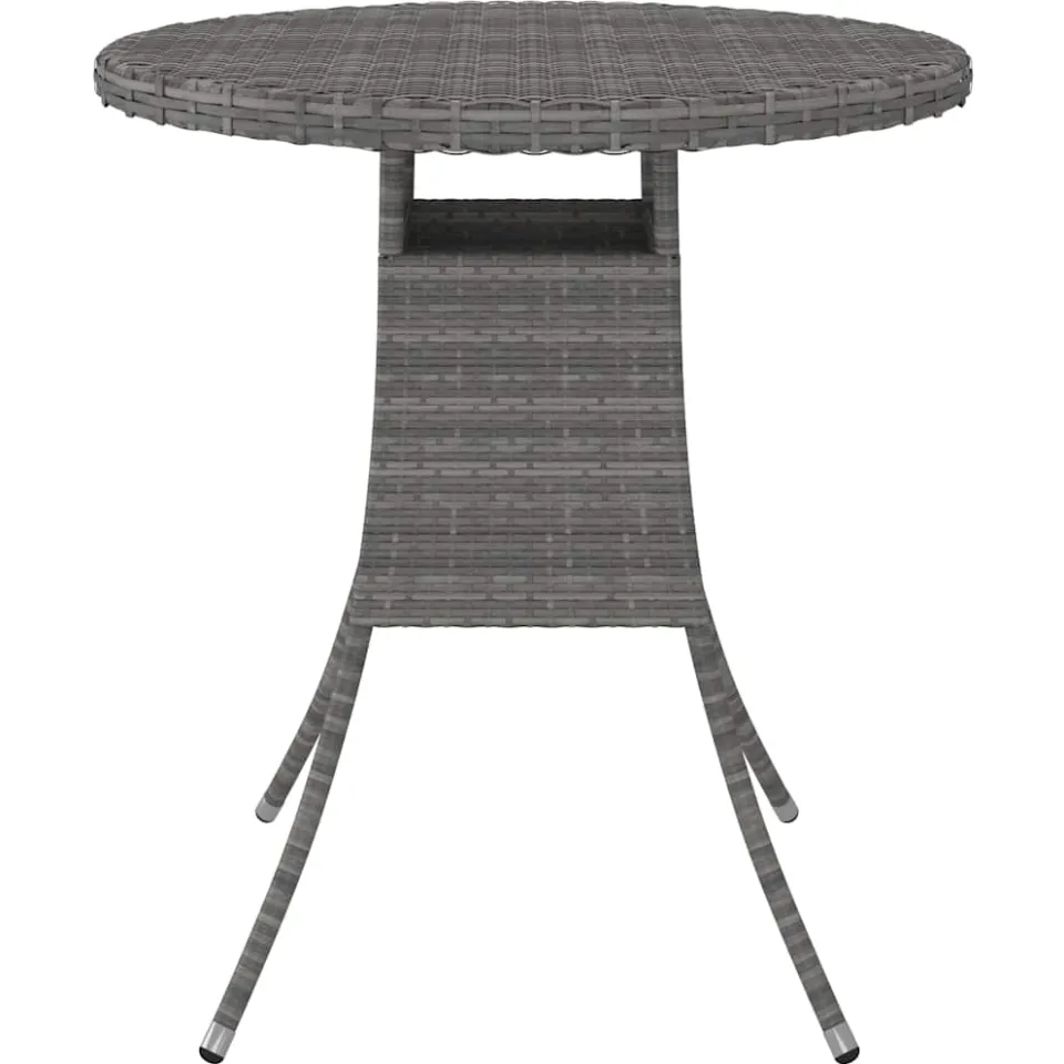 vidaXL Tuintafel 70x70x73 cm poly rattan grijs, foto 2