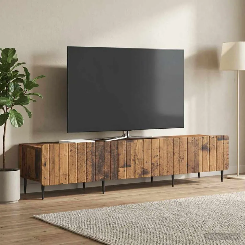 vidaXL TV-kast met lade Oud hout 147 x 34,5 x 32 cm Bewerkt hout bruin, foto 4