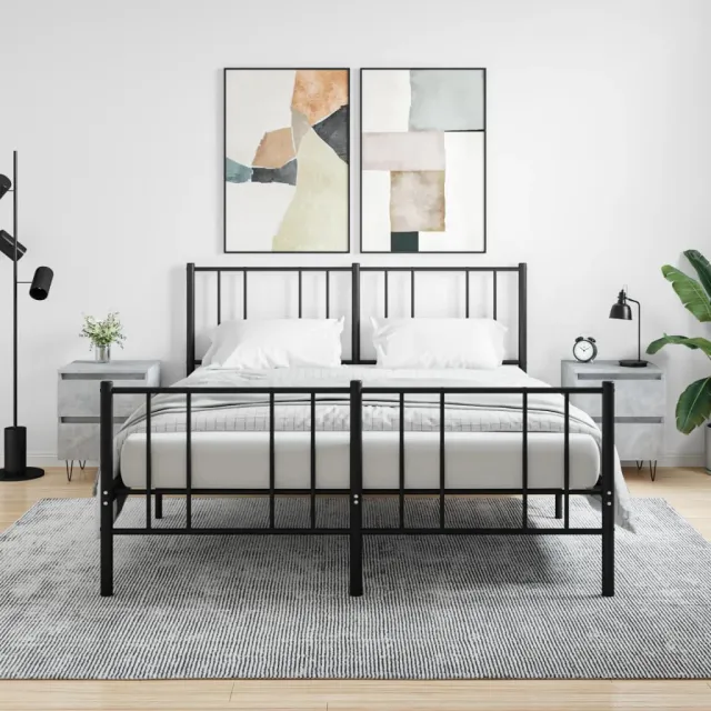 vidaXL Nachtkastjes 2 st 40x35x50 cm bewerkt hout betongrijs grijs, foto 2