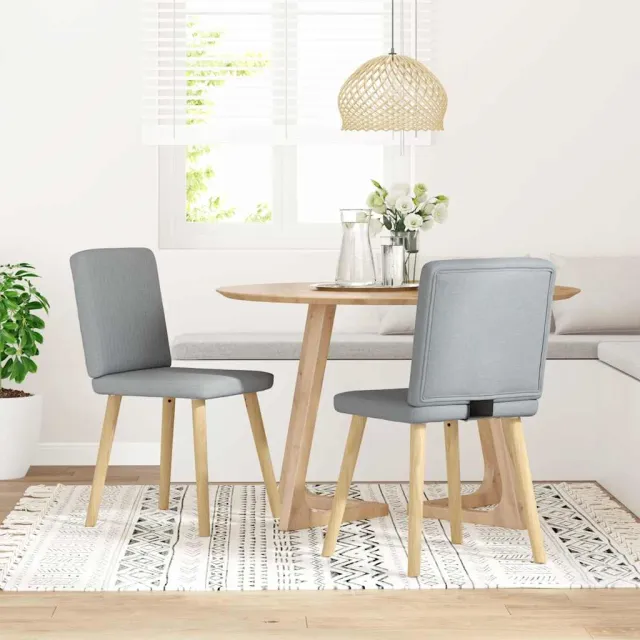 vidaXL Eetkamerstoelen 2 st stof lichtgrijs