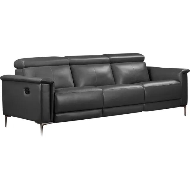 Notio Living Lund-Sofa 3-zits - 2 Handmatige Relax - Grijs PU