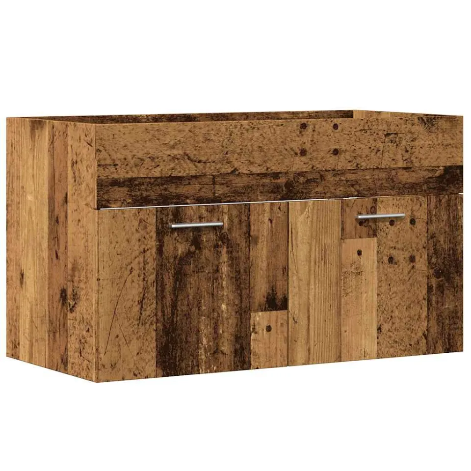 vidaXL Wastafelkast 80x38,5x46 cm bewerkt hout oud houtkleurig bruin, foto 3