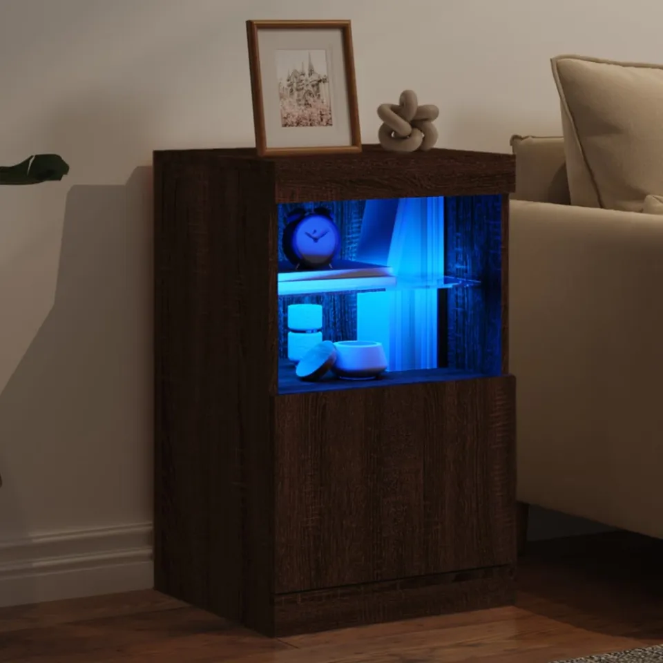 vidaXL Dressoir met LED-verlichting 41x37x67 cm bruin eikenkleur, foto 3