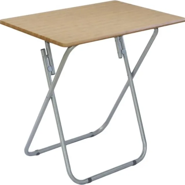 Concorde Bijzettafel - MDF hout - metaal - inklapbaar - L50 x B70 x H93 cm Lichtbruin