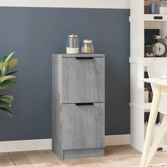 vidaXL Dressoir 30x30x70 cm bewerkt hout grijs sonoma eikenkleurig, foto 2