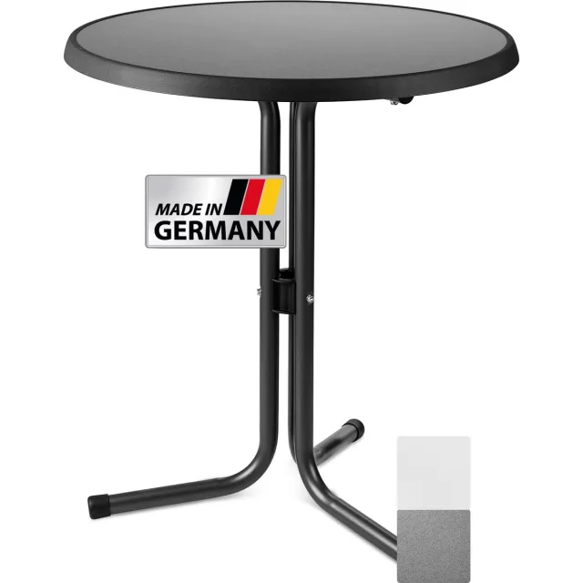 Beautissu Emma - Bistrotafel 60 cm Antraciet - Tuintafel Rond Tafel 70 cm hoog - Weerbestendige Outdoor Tafel Made in Germany