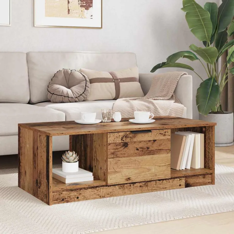 vidaXL Salontafel Oud Hout 102 x 50 x 36cm Bewerkt hout bruin, foto 3