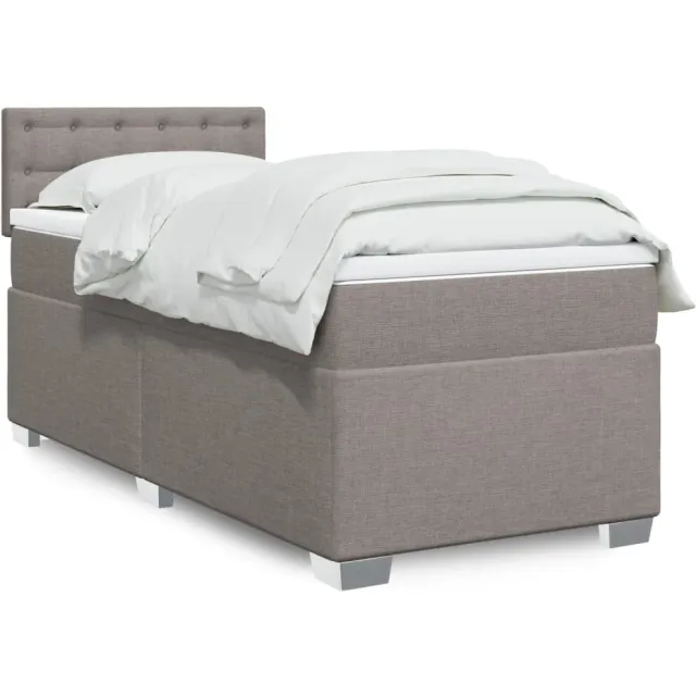 vidaXL Boxspring met matras stof taupe 80x200 cm