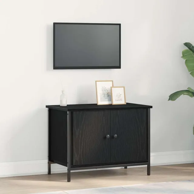 vidaXL TV-kast 60 x 35 x 45 cm Zwart Eiken Bewerkt hout, foto 2