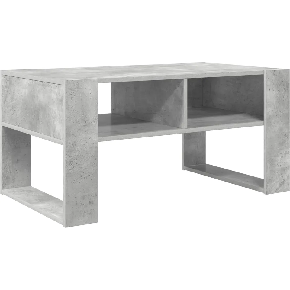vidaXL Salontafel Beton Grijs 92 x 53 x 45 cm Bewerkt hout, foto 3