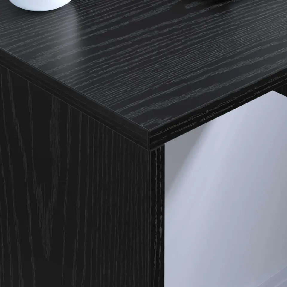 vidaXL Wandbureau Zwart Eiken Bewerkt hout 60 x 45 x 30 cm, foto 4