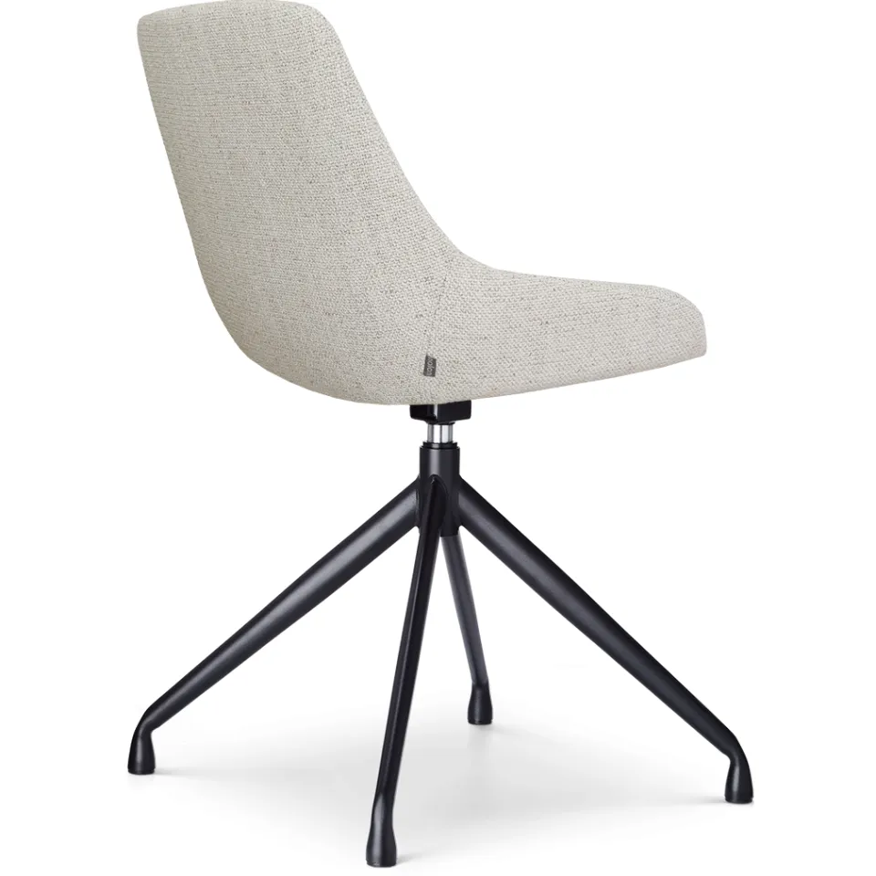 Nolon Nola-Isa draaibare eetkamerstoel beige gemêleerd - zwart onderstel, foto 4