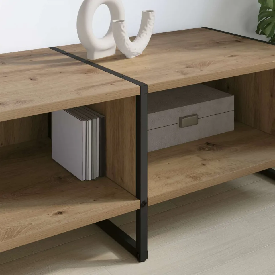 vidaXL Tv-meubel 170,5 x 36 x 30 cm Artisanaal eiken Bewerkt hout, foto 4