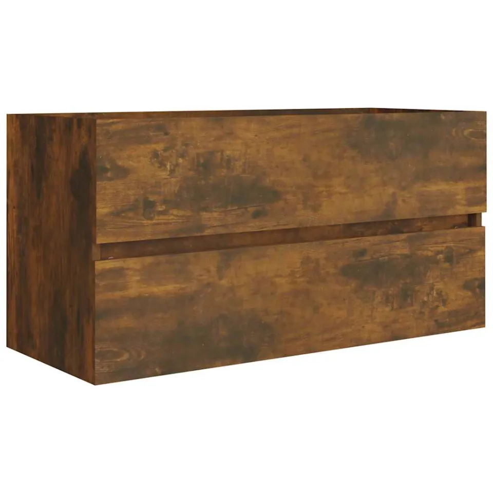 vidaXL Wastafelkast 90x38,5x45 cm bewerkt hout gerookt eikenkleurig Bruin