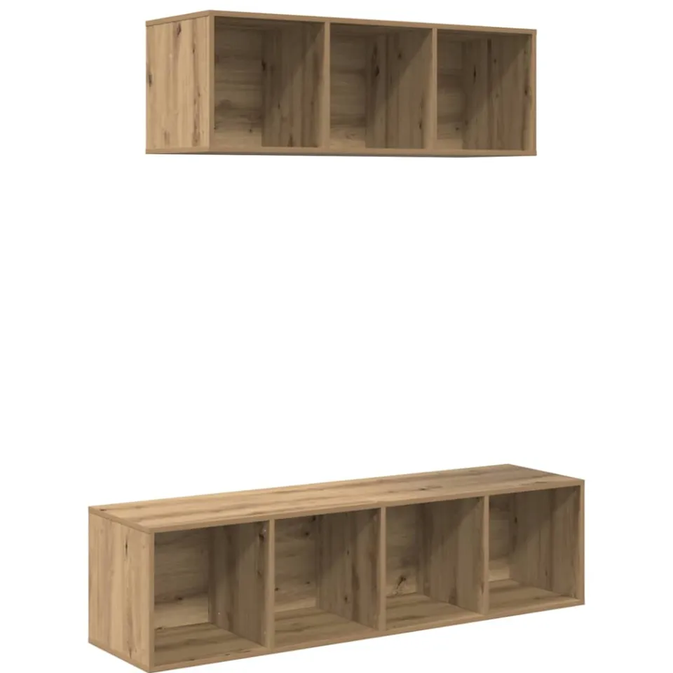 vidaXL Tv-meubelset 2 st Artisan Eiken Bewerkt hout Bruin