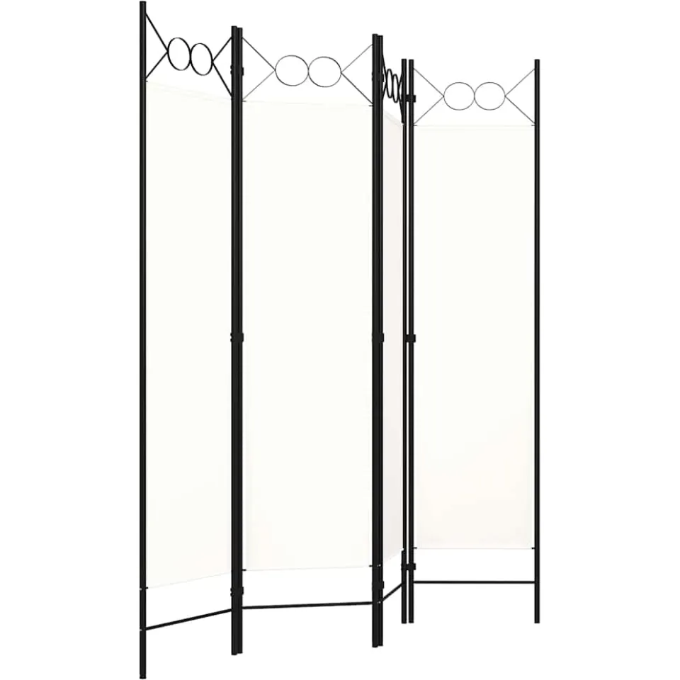 vidaXL Kamerscherm met 4 panelen 160x180 cm wit, foto 2