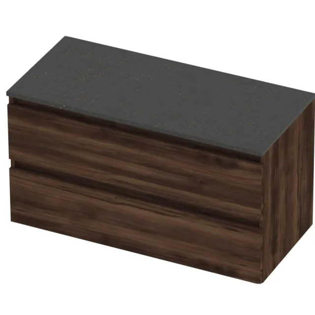 Basic-Line Deck 46 Badmeubelset Greeploos 100x46x58 cm Barista Oak Blue Stone Grijs