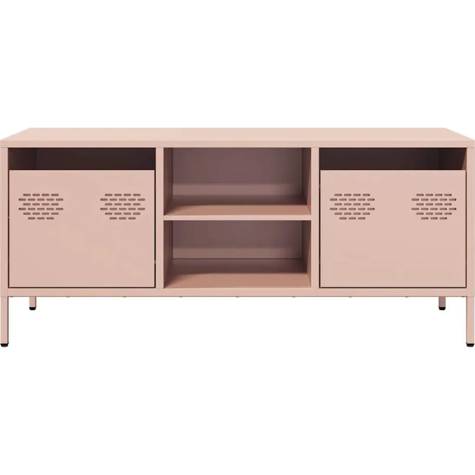 vidaXL Tv-meubel 101,5x39x43,5 cm koudgewalst staal roze, foto 4