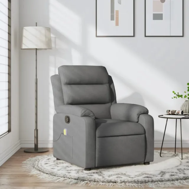 vidaXL Massagestoel - in - donkergrijze - stof Donkergrijs