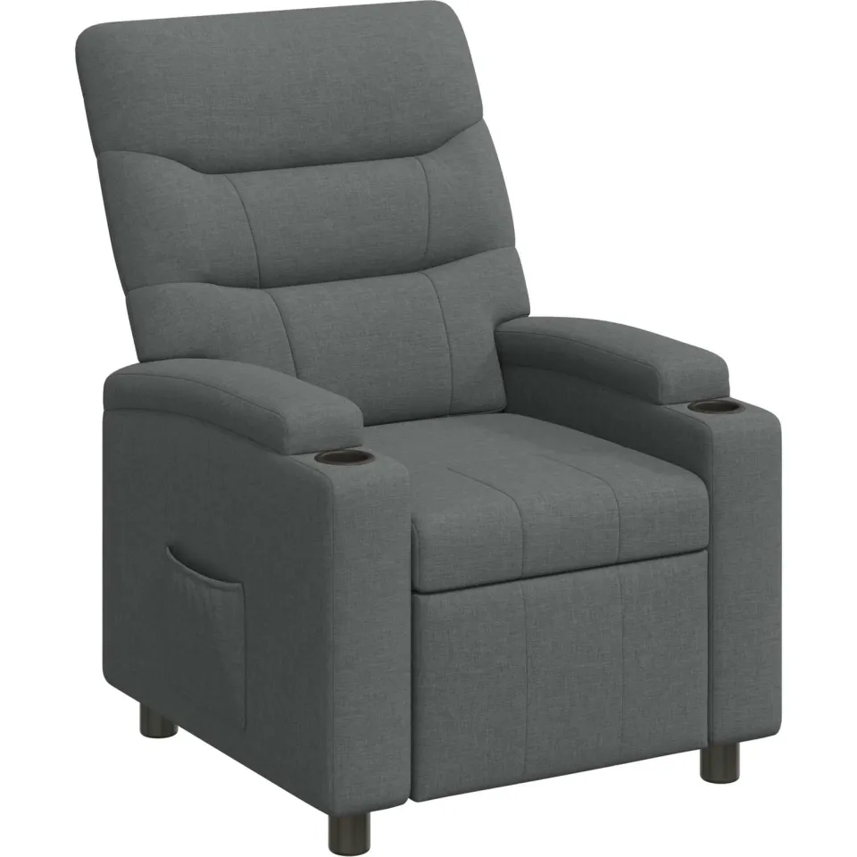 vidaXL Ligstoel Donkergrijs 75 x 95 x 103 cm Stof