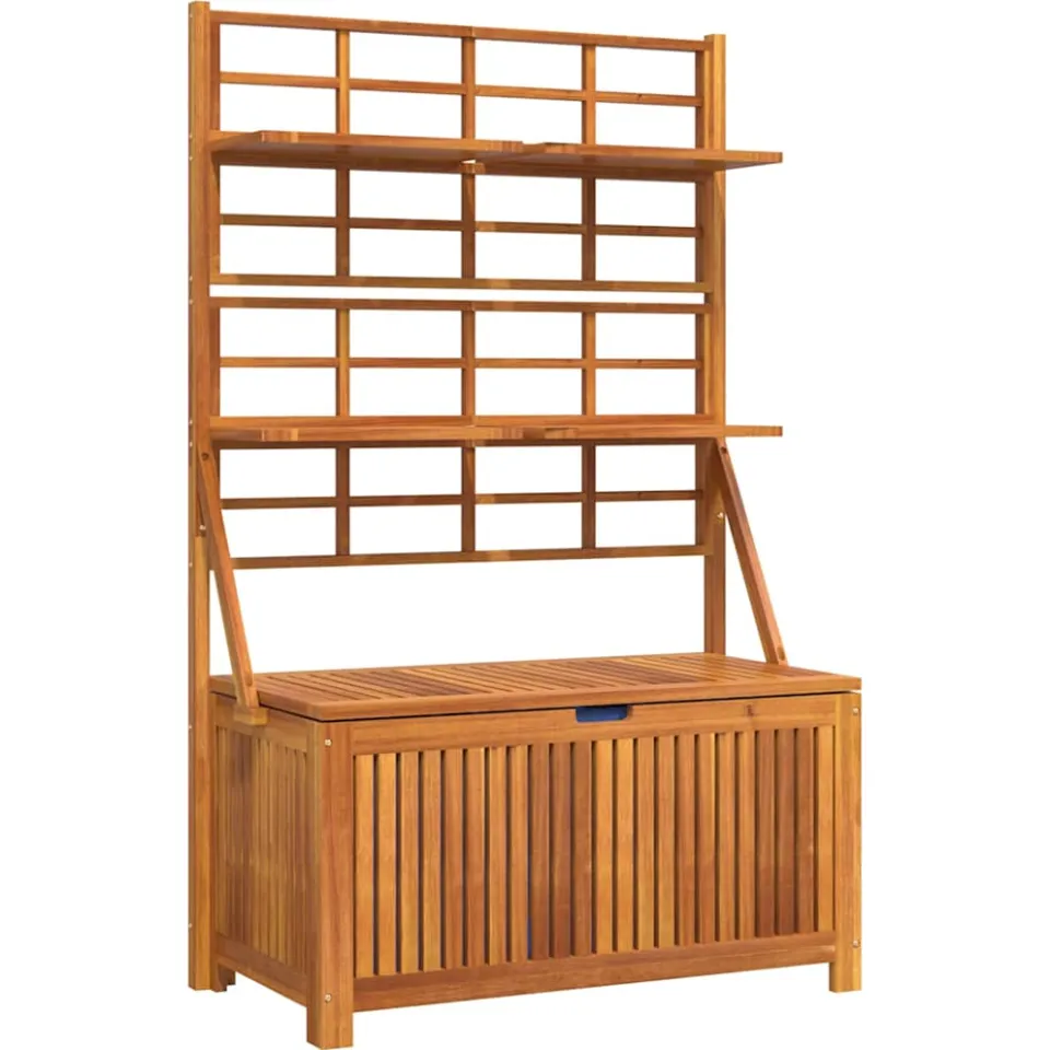 vidaXL Opbergbox met latwerk 99x50x160 cm massief acaciahout bruin, foto 3