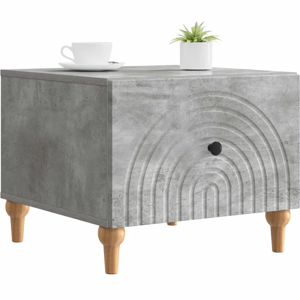 vidaXL Salontafel met lade Betongrijs 49 x 50 x 40 cm Bewerkt hout