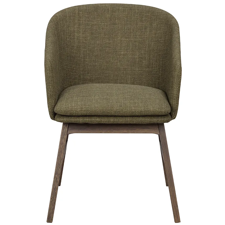 Rowico Home Windham eetkamerstoel groen - donker eiken onderstel - set van 2