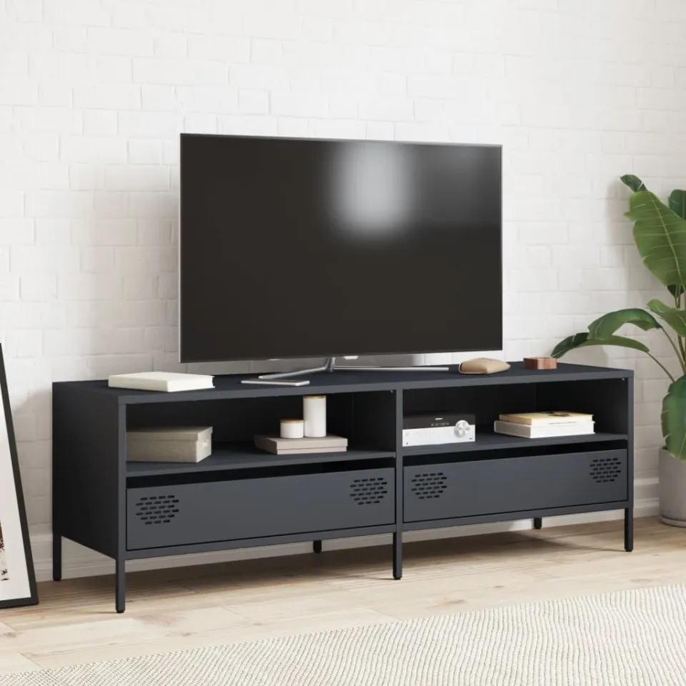 vidaXL Tv-meubel 135x39x43,5 cm koudgewalst staal antracietkleurig, foto 3