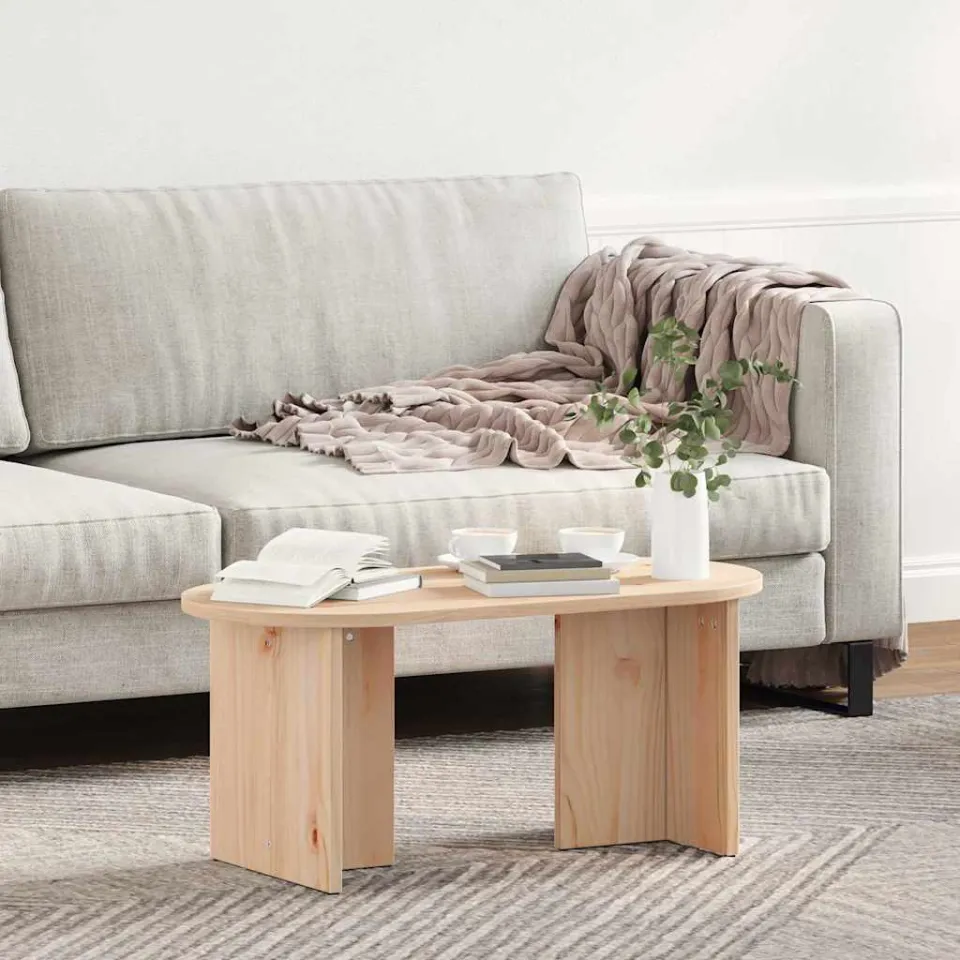 vidaXL Salontafel Naturel 80 x 39,5 x 35 cm Massief grenenhout, foto 3