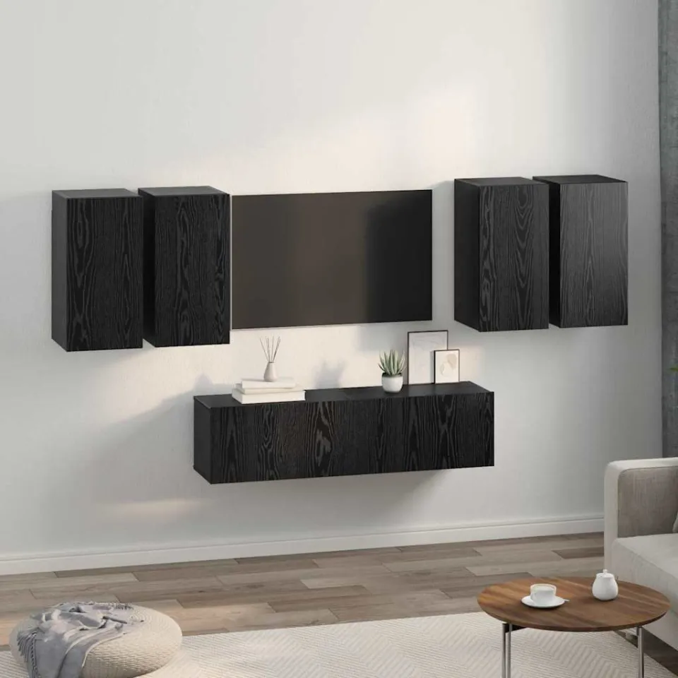 vidaXL Tv-meubelset 6 st Zwart Eiken, foto 3