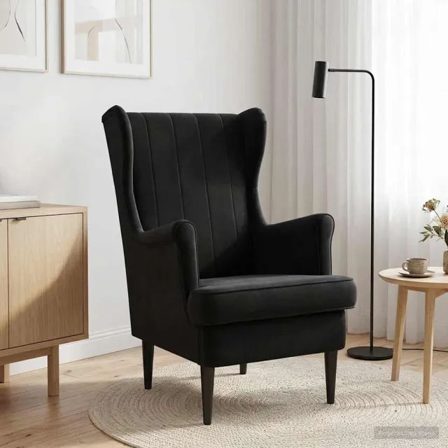 vidaXL Fauteuil Zwart Fluweel