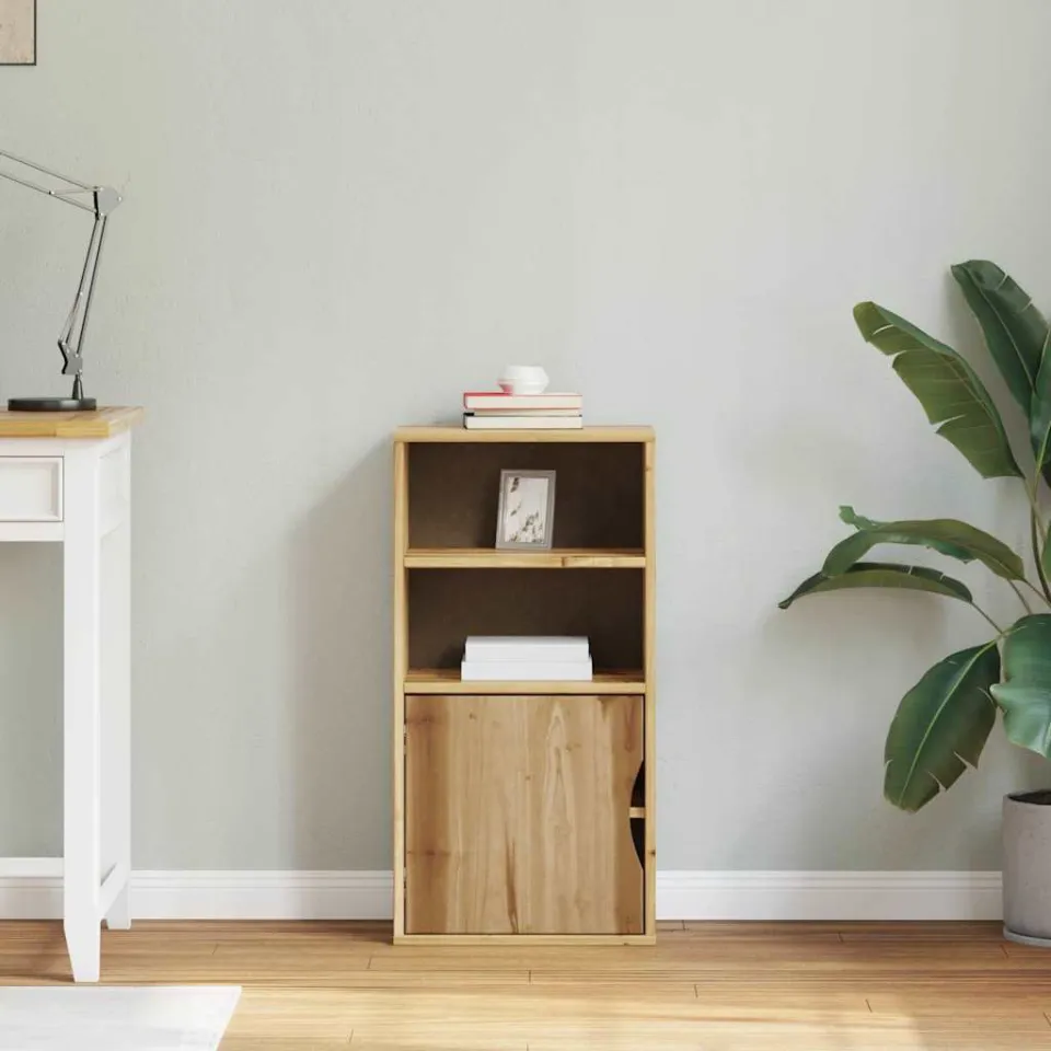 vidaXL Bijzetkast ODDA 40x24x79 cm massief grenenhout bruin, foto 2