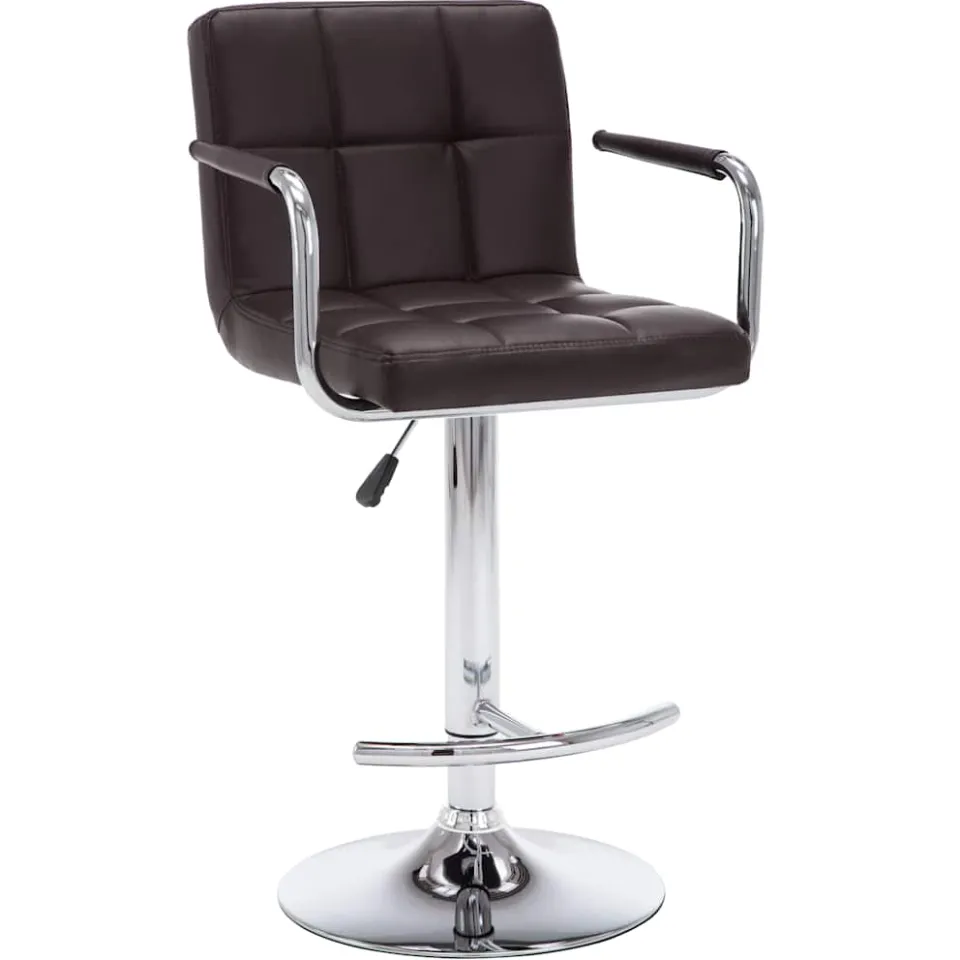 vidaXL Barstoelen 2 st kunstleer bruin