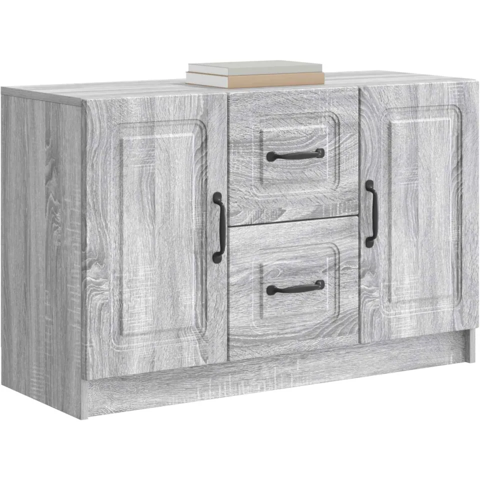 vidaXL Dressoir Grijs sonoma 89 x 34,5 x 57 cm Bewerkt hout