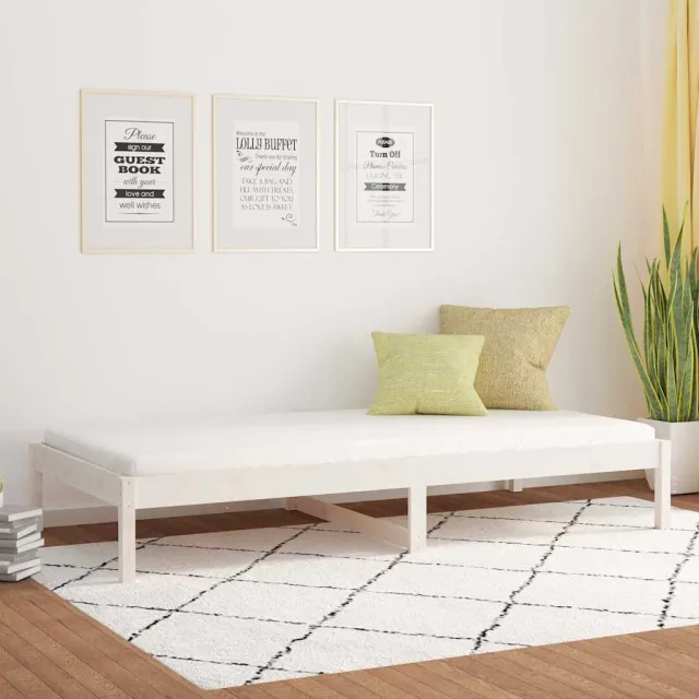 vidaXL Slaapbank zonder matras 90x200 cm massief grenenhout wit
