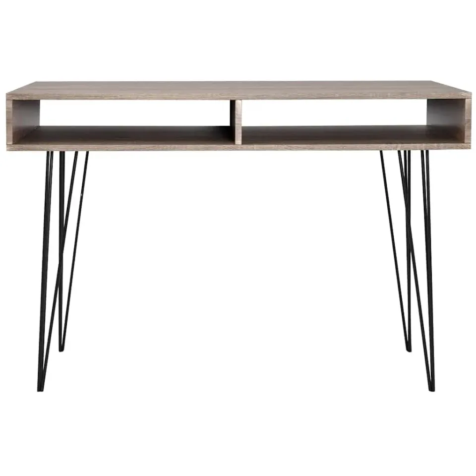 vidaXL Bureau met 2 compartimenten grijs, foto 2