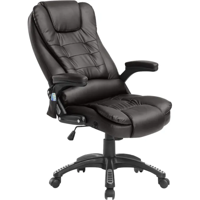 Homona Bureaustoel met massage- en warmtefunctie - In hoogte verstelbaar - Met afstandsbediening - 62 x 68 x 111-121 cm - Bruin