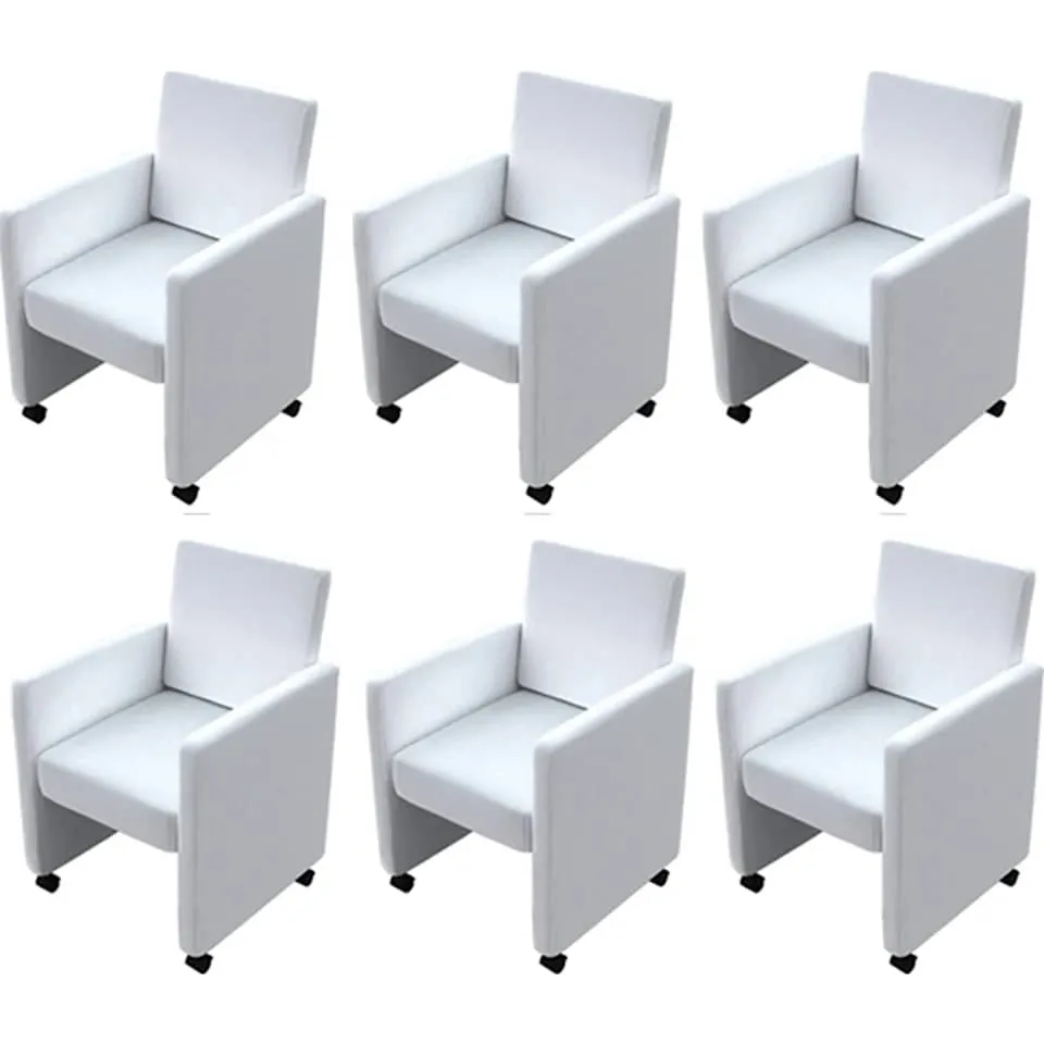 vidaXL Eetkamerstoelen 6 st kunstleer wit