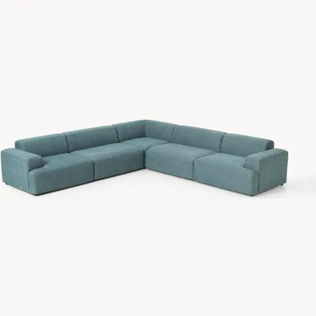 Westwing Collection XL hoekbank Melva turquoise, groen