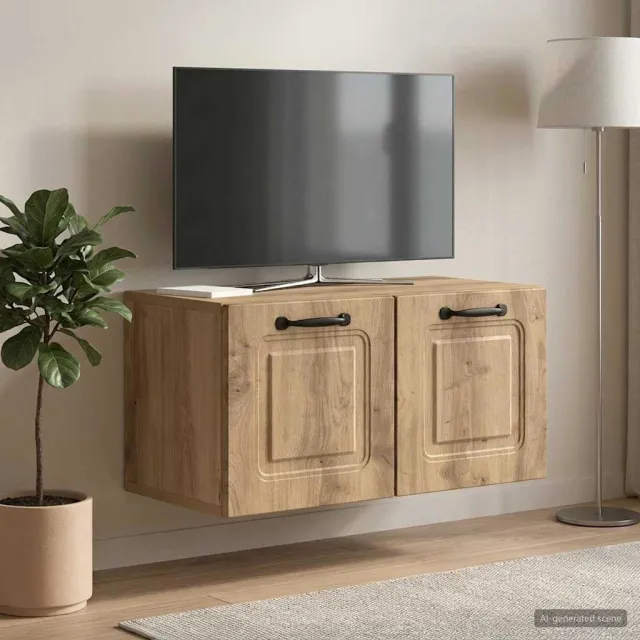 vidaXL Wandbeugel TV-kast 59,5 x 31 x 30 cm Artisanaal eiken Bruin