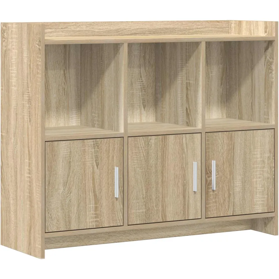 vidaXL Dressoir Sonoma Eiken 98,5 x 33 x 80 cm Bewerkt hout, foto 3