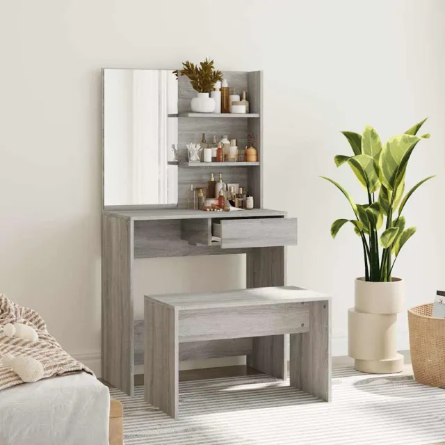 vidaXL Kaptafelset 74,5x40x141 cm grijs sonoma, foto 2