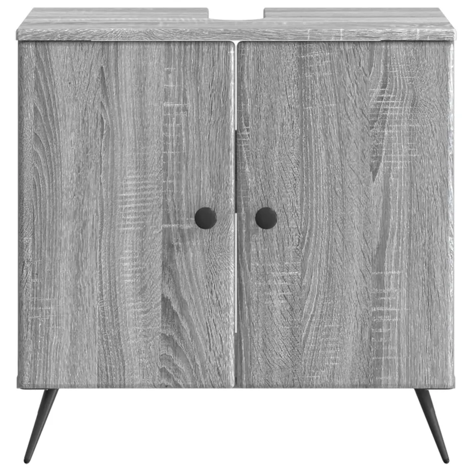 vidaXL Badkamer wastafelkast BREDA Grijs Sonoma 59,5 x 31,5 x 59 cm, foto 4